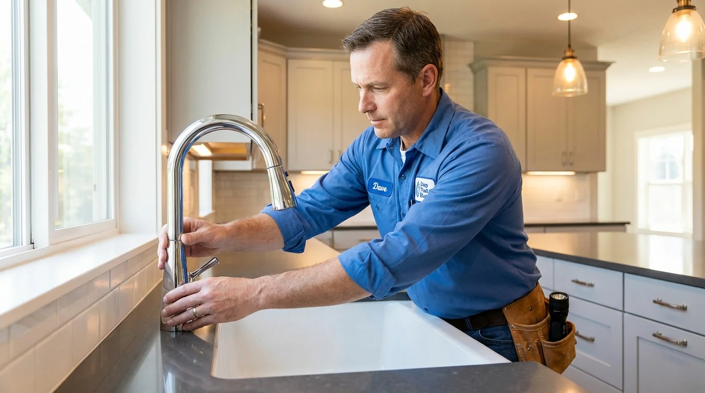 Kitchen faucet installation by Johns Plumbing LLC in Chesapeake